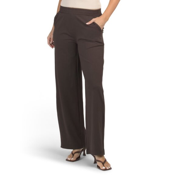 YOGALICIOUS Chocolate Torte Lux Avenue Side Pocket Wide Leg Pants - Picture 1 of 2